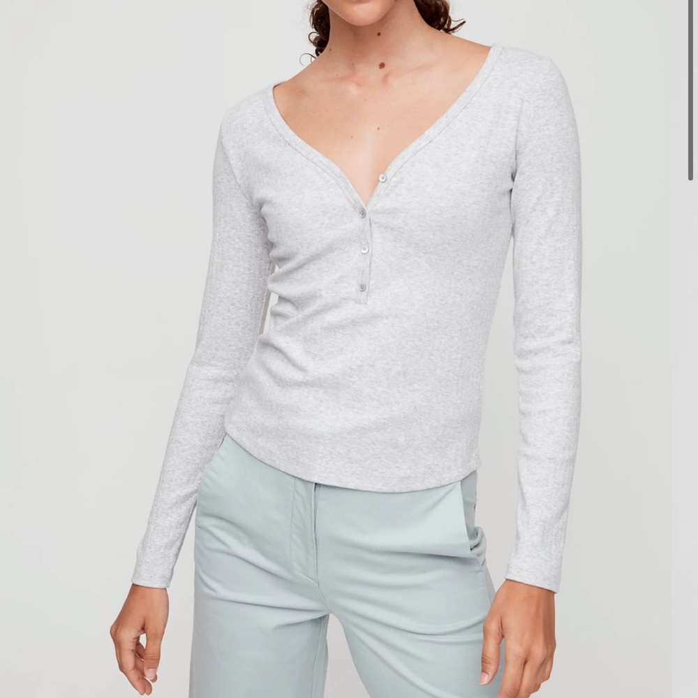 BABATON BUTTON UP LONG SLEEVE TOP